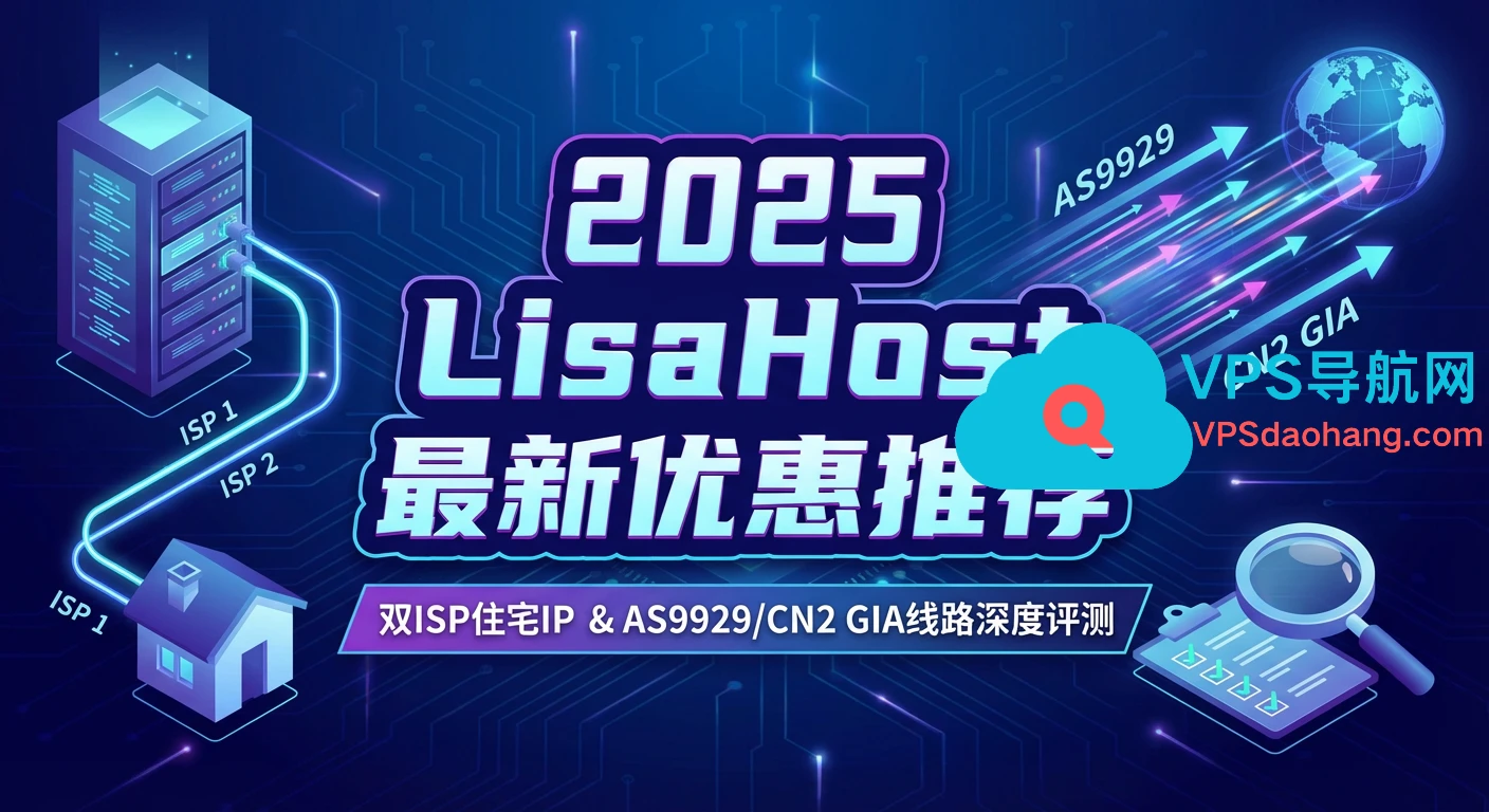 2025年丽萨主机 (LisaHost) 最新优惠推荐:双ISP住宅IP与AS9929/CN2 GIA线路深度评测-VPS导航网